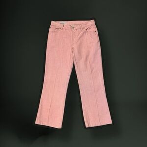 René Lezard Salmon Pink Cotton-Blend Denim Crop Pants Size 36 = Size Small
